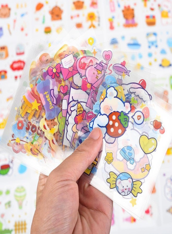 SKIONCE Cute Kawaii Stickers for Journaling Scrapbooking - 100 Sheets Clear PET Transparent Cartoon Korean Decorative Sticker for Kids,DIY Arts Crafts,Junk Journal,Calendars,Notebook,Diary,Album,Planner - Image 3